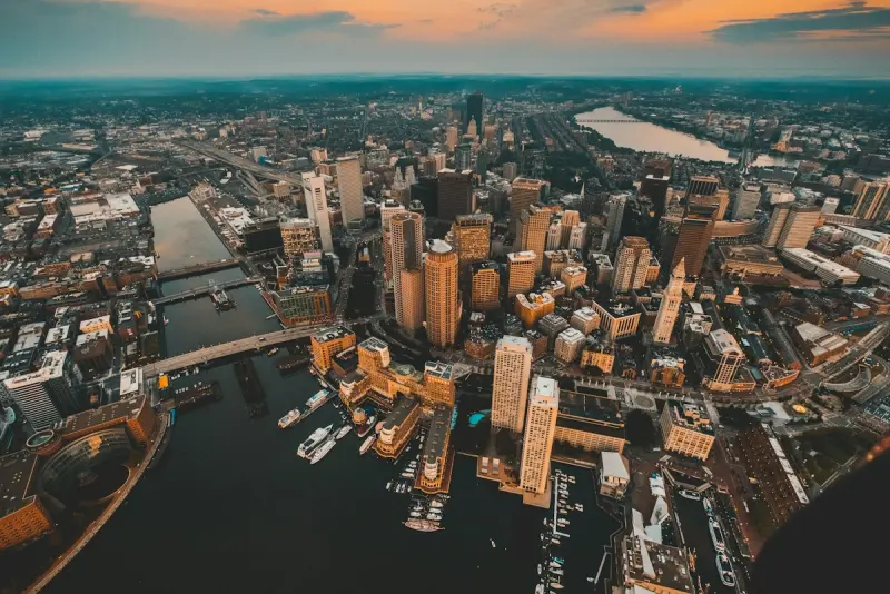 Historic Back Bay Renaissance Revival stone arches and classic Boston architecture